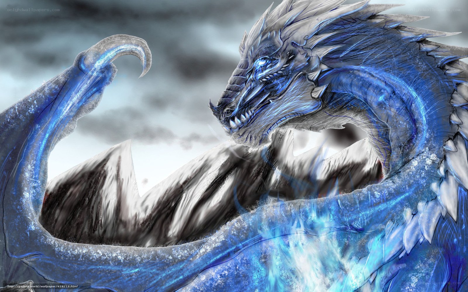 Blue ice dragon artwork
