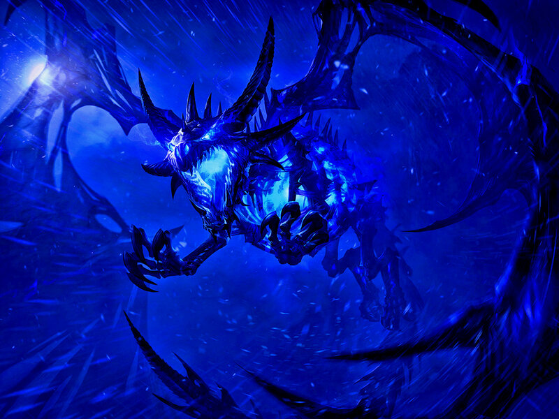 Blue Ice Dragon — Dramatic, Digital Art, Wings