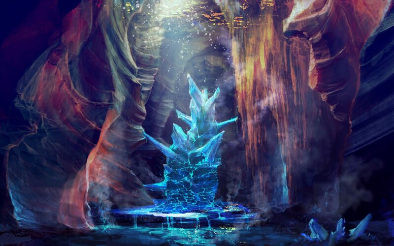Blue Ice Formation — Dramatic, Digital Art