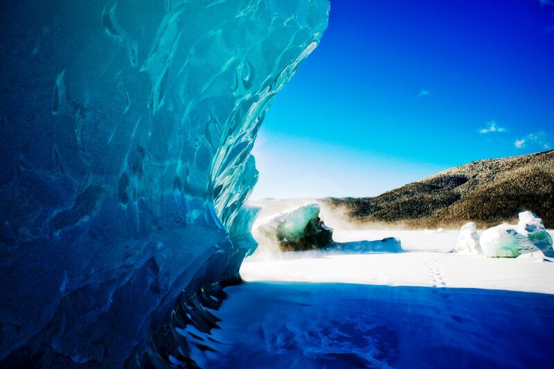Blue Ice Formation — Dramatic, Winter