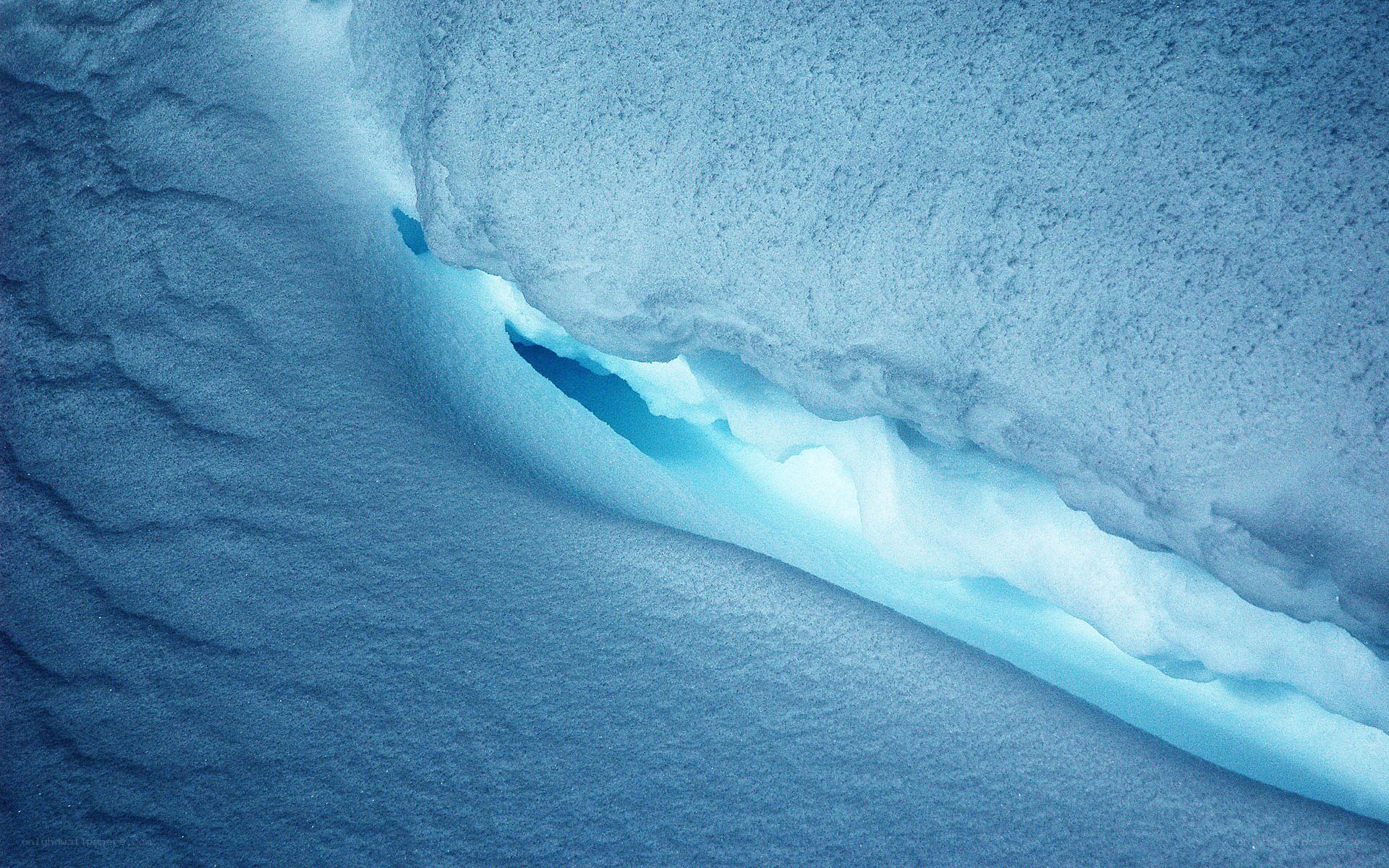 Blue ice formation in snow