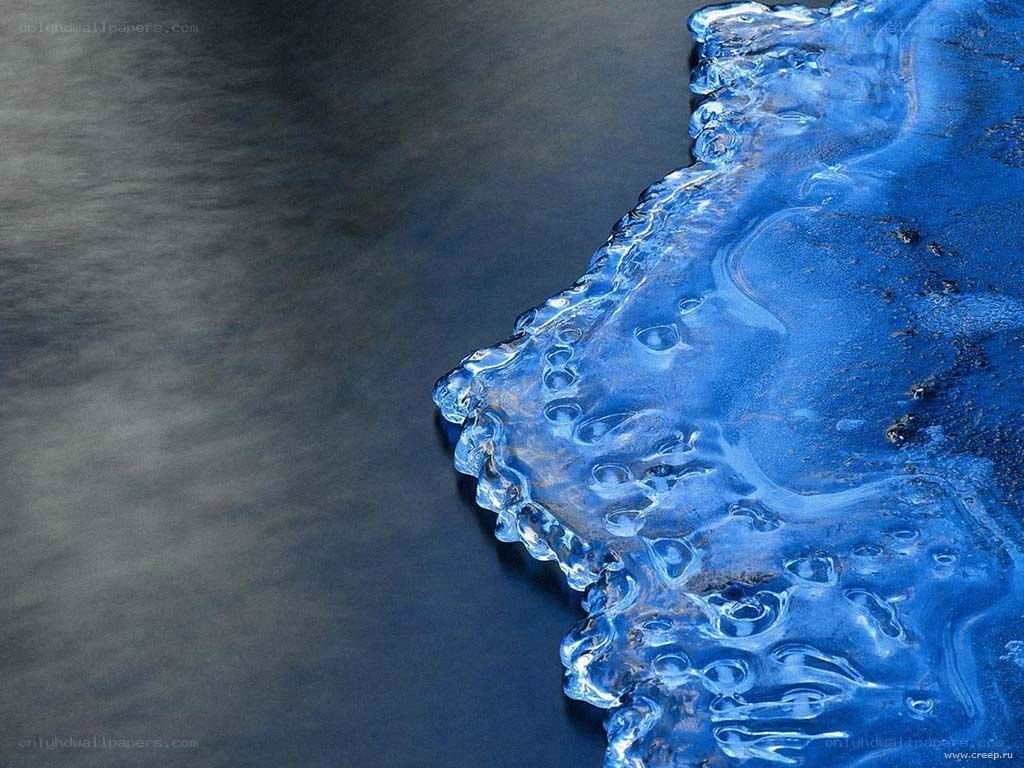 Blue ice formation on water