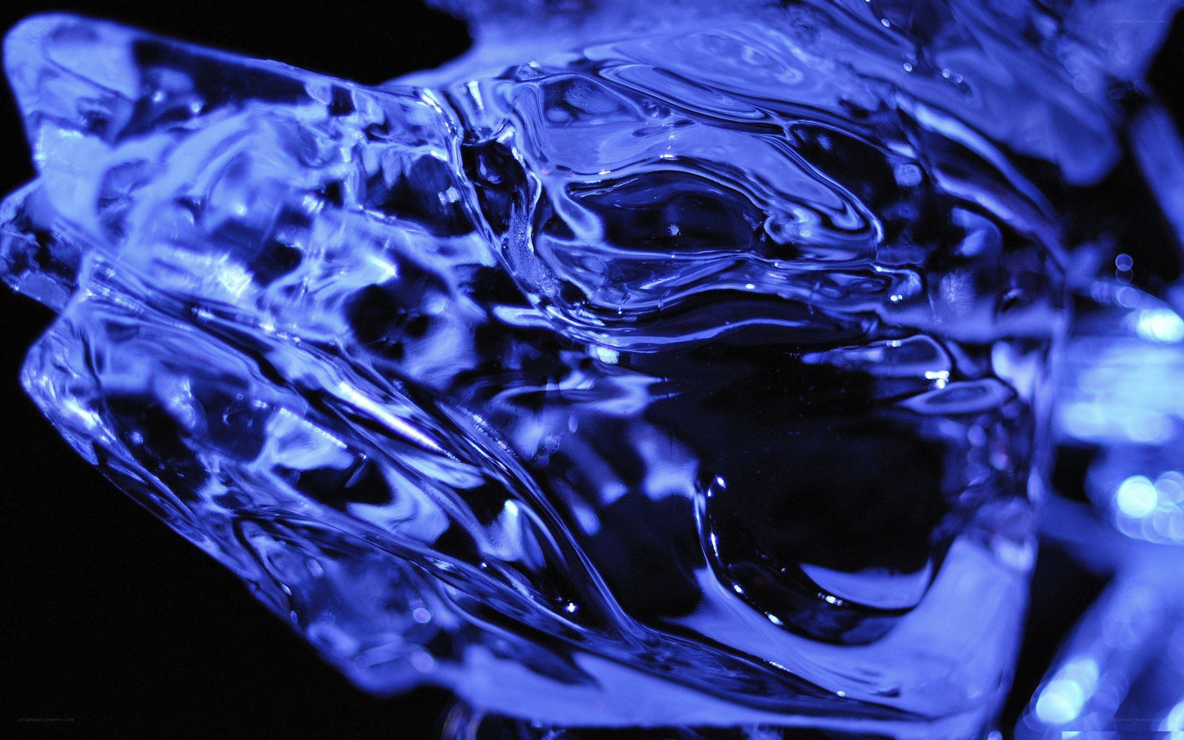 Blue ice sculpture close-up