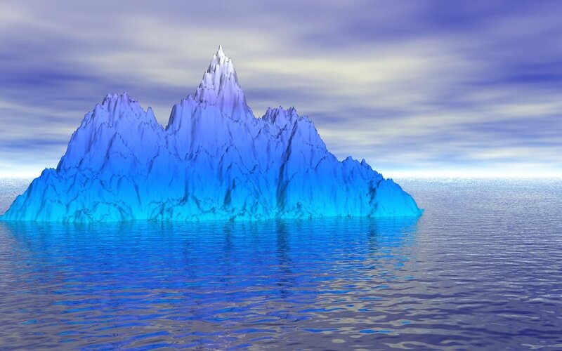 Blue Iceberg in Ocean — Serene