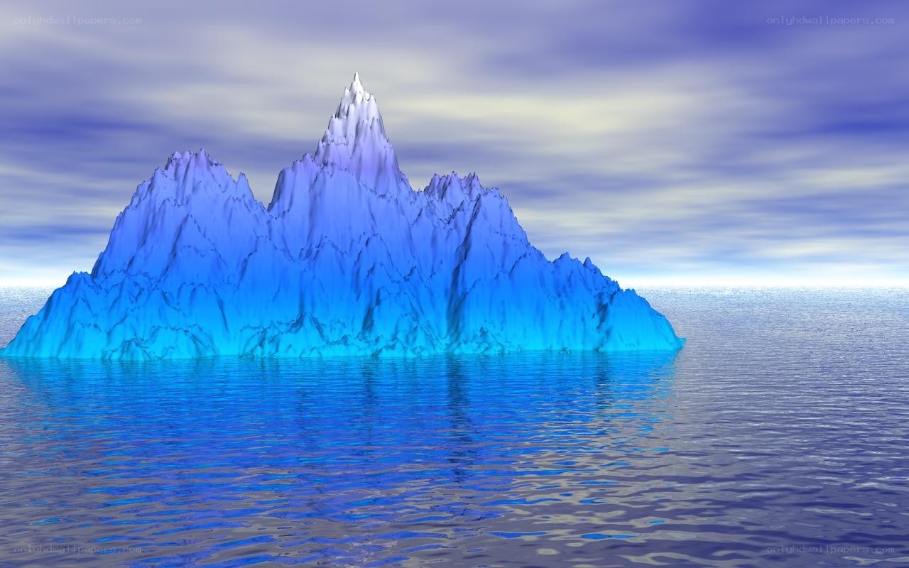 blue iceberg in ocean