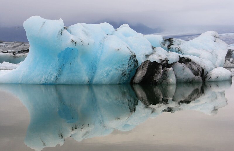 Blue Iceberg in Water
