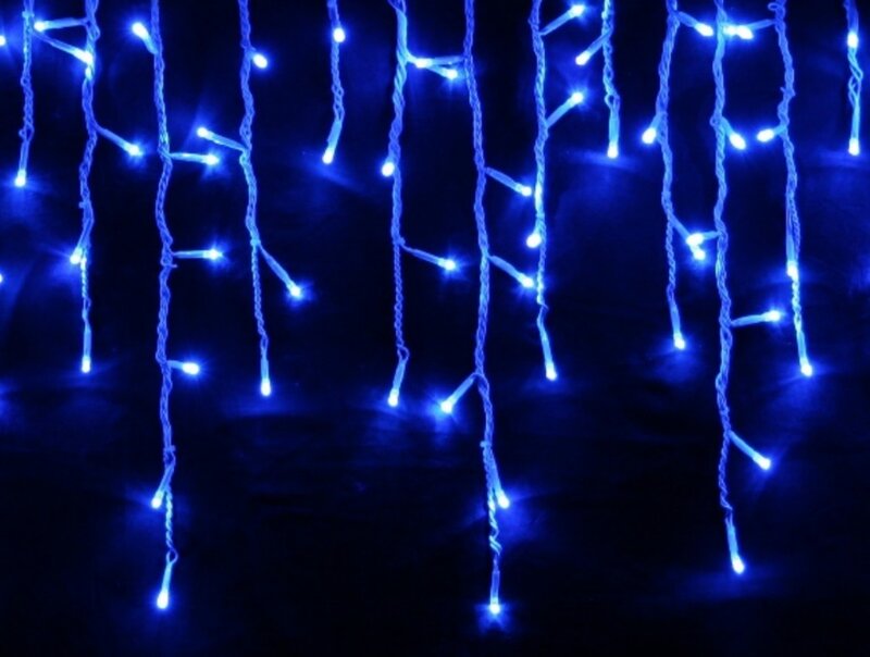 blue icicle lights