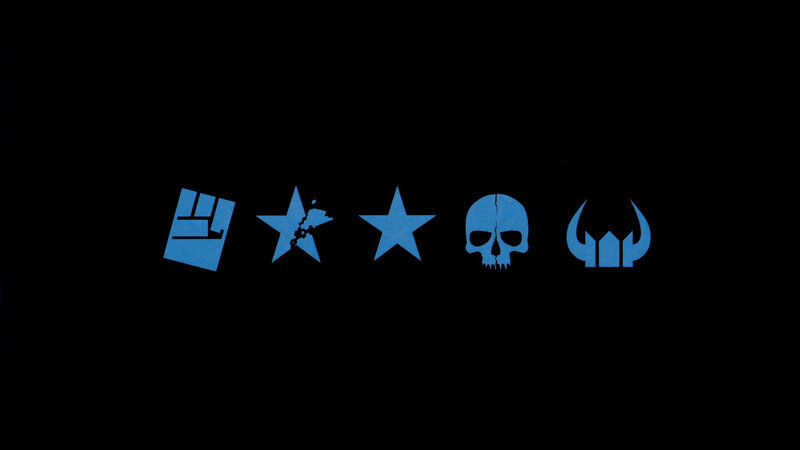 Blue Icons on Black