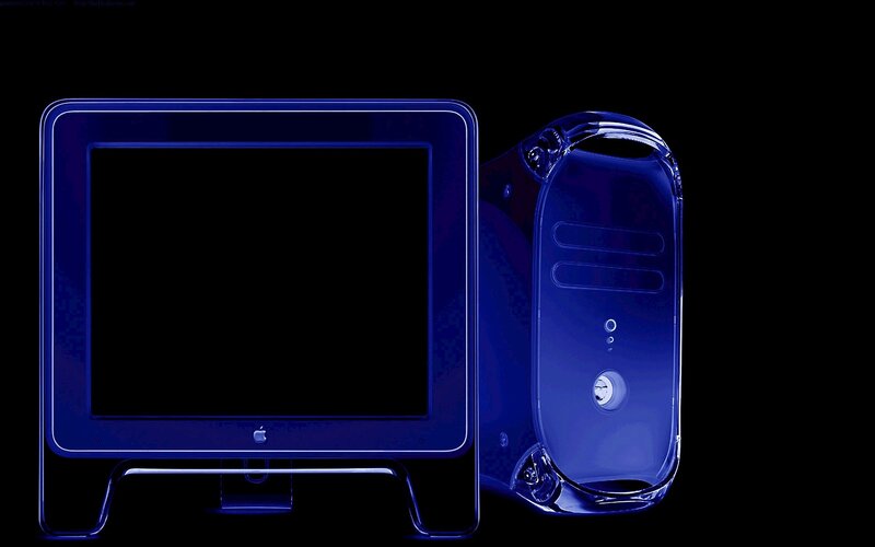 Blue iMac G3 computer