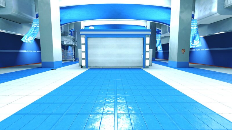 blue indoor corridor