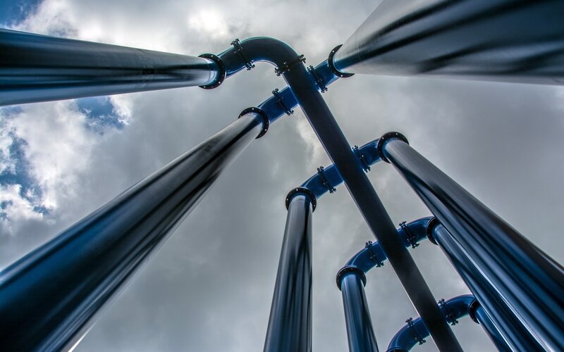 Blue Industrial Pipes