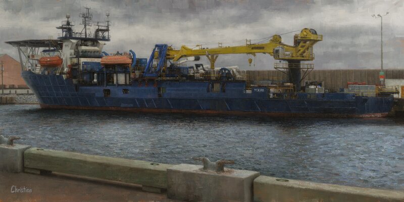 Blue Industrial Ship