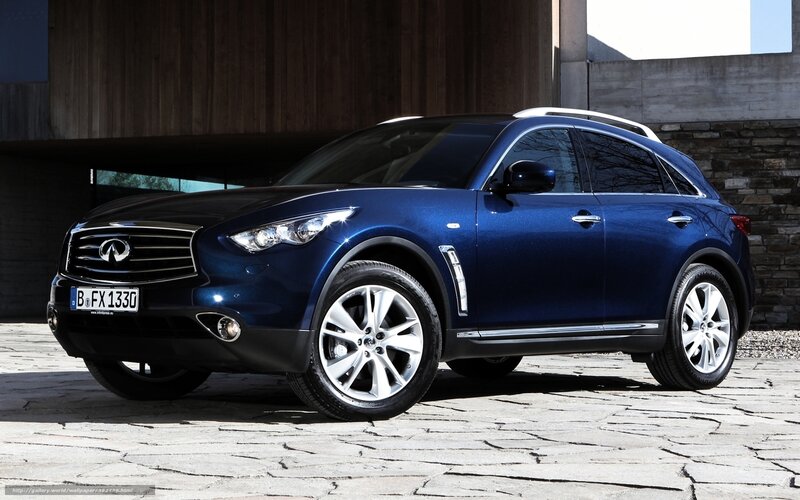 Blue Infiniti Fx Suv — Dramatic, Afternoon