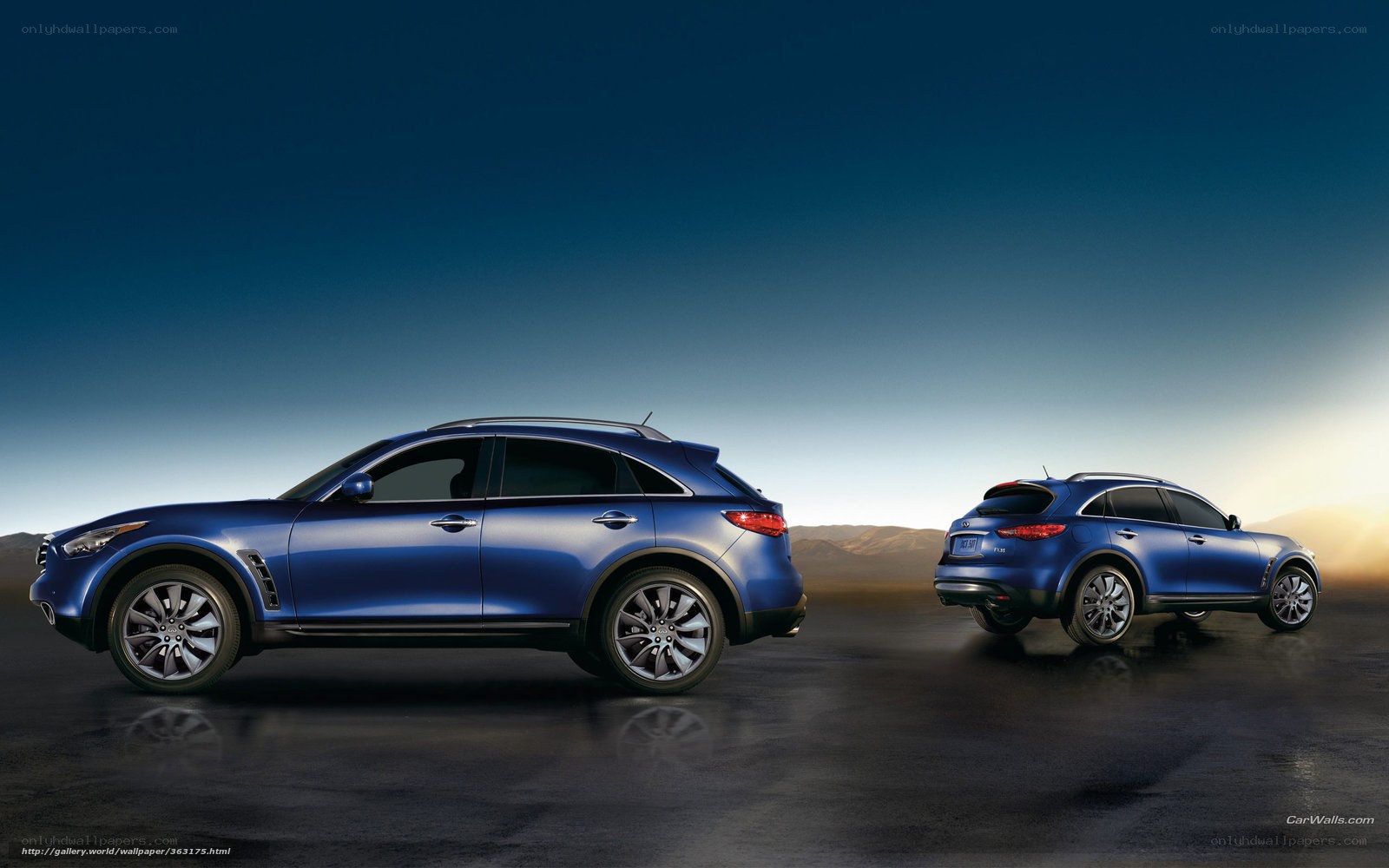 Blue Infiniti FX SUVs