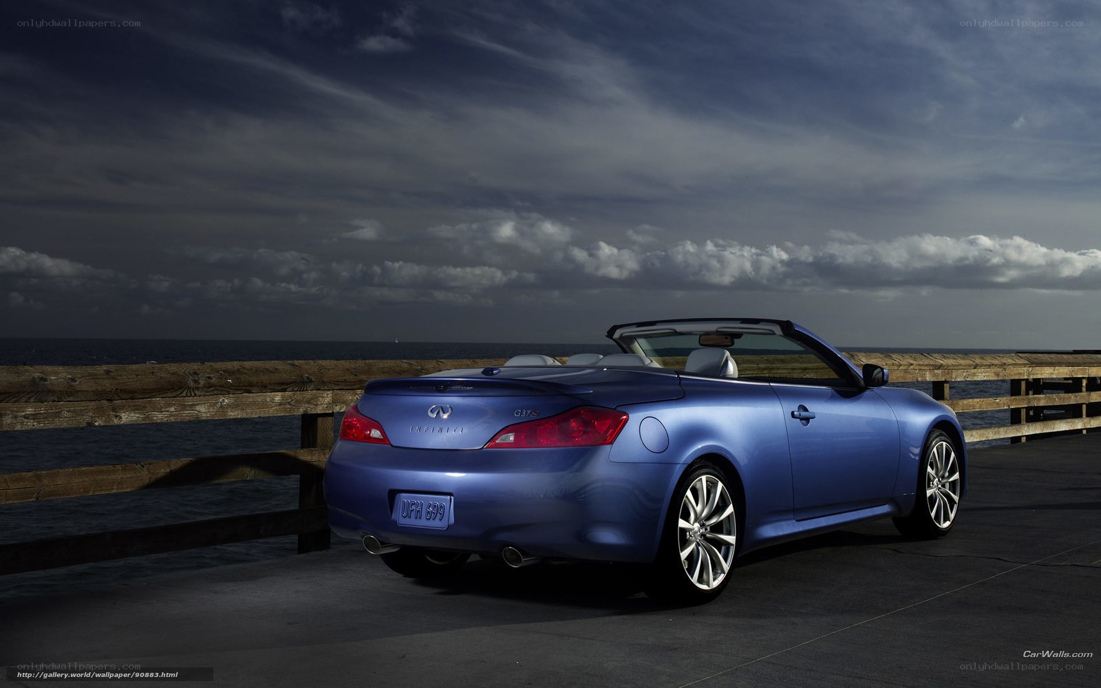 Blue Infiniti G37 Convertible