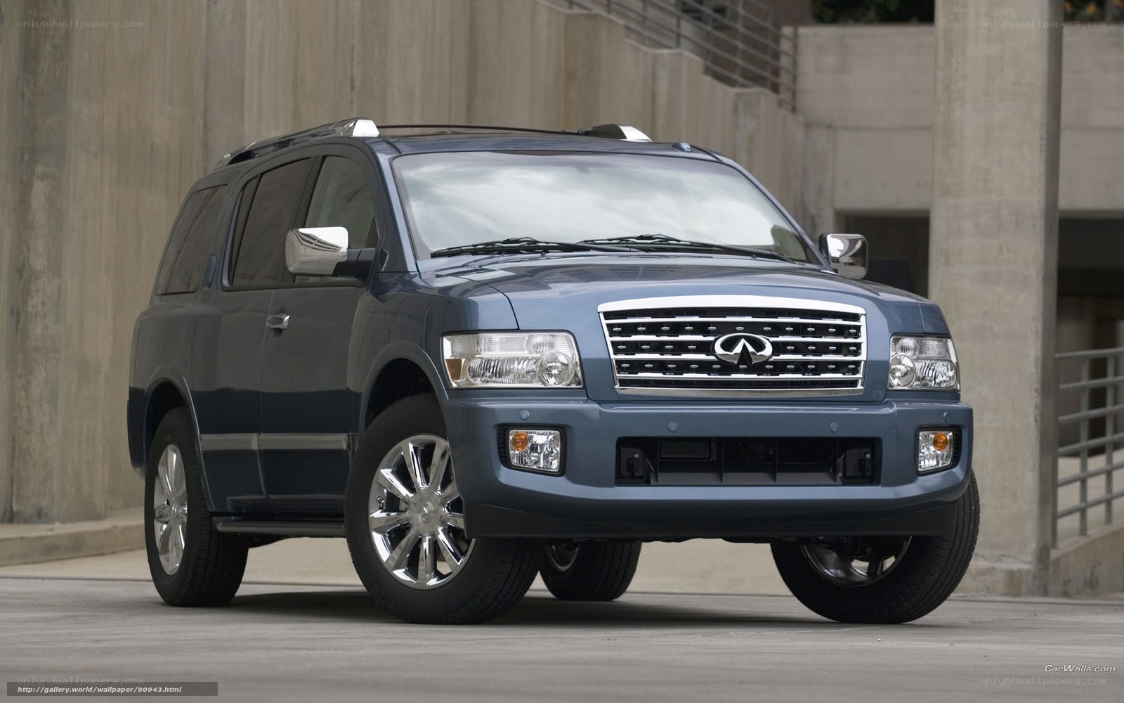 blue infiniti suv parked
