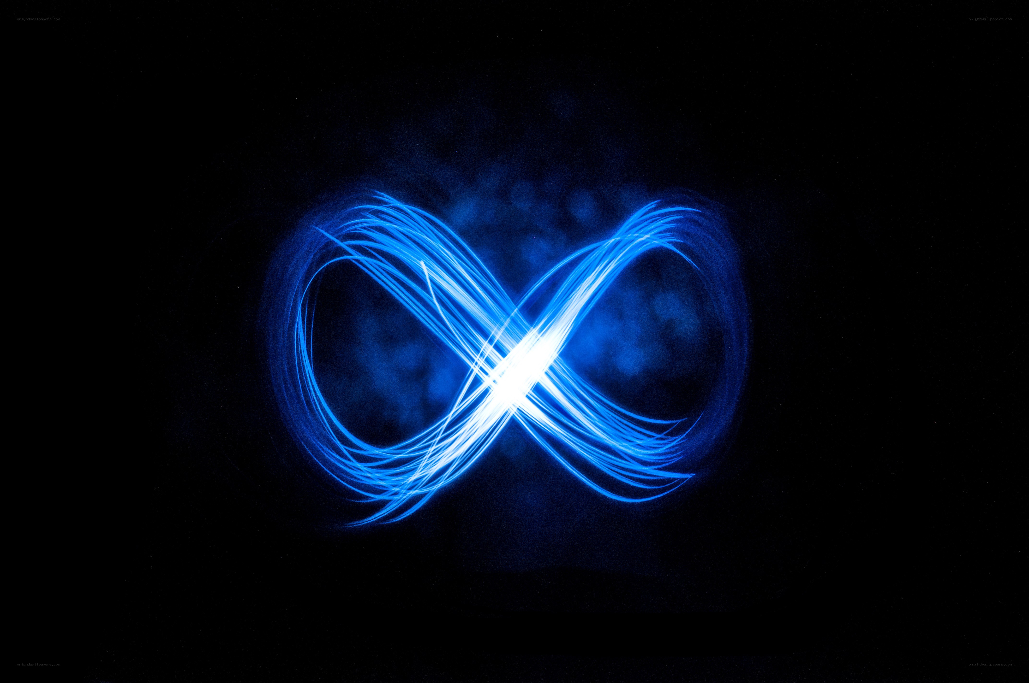 Blue infinity symbol light trail