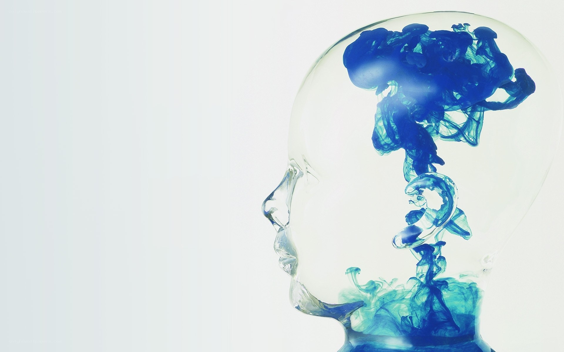 blue ink in head silhouette
