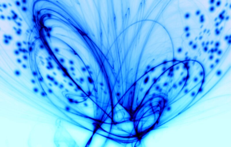 blue ink swirls in water
