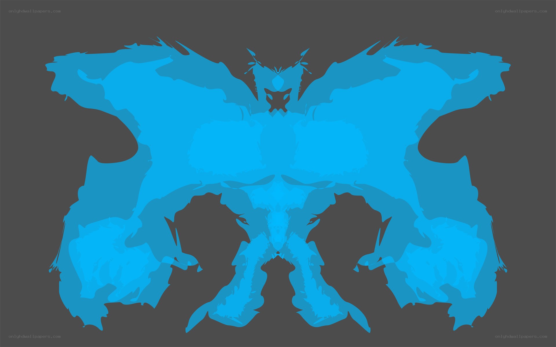 blue inkblot symmetrical pattern
