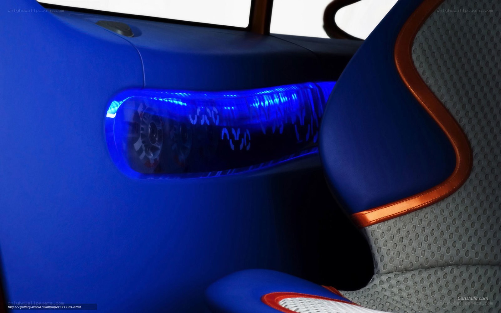 blue interior car seat