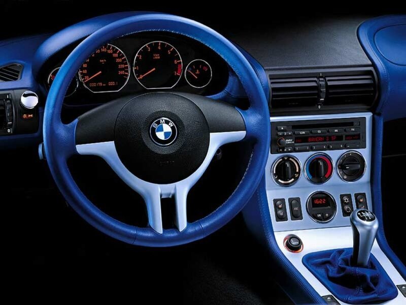 blue interior of a bmw car