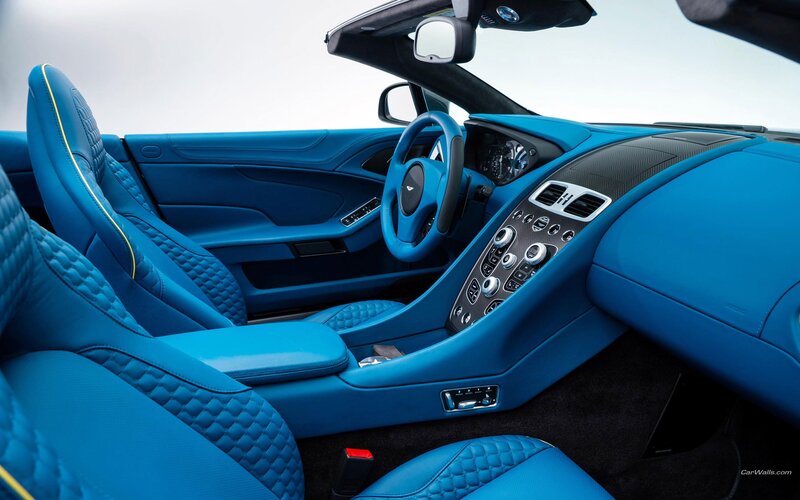 blue interior of a luxury car