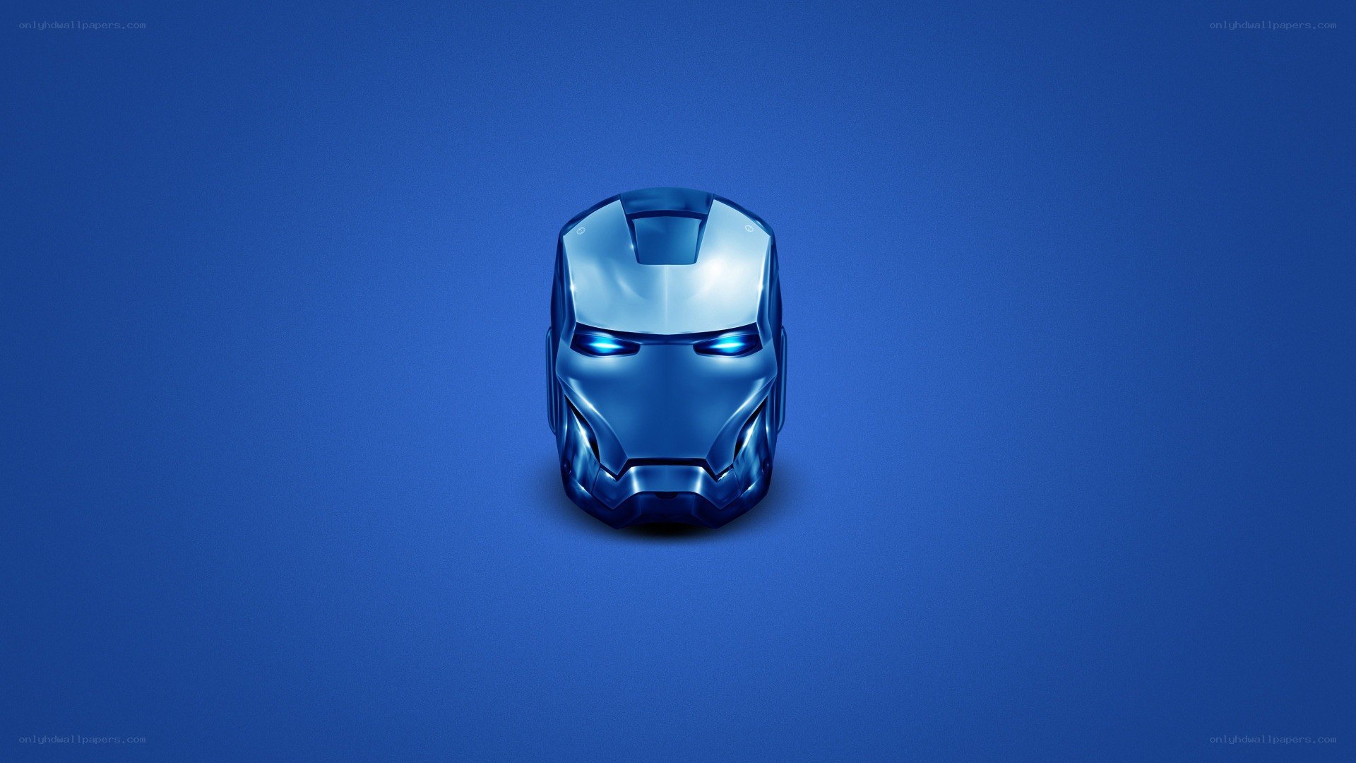 blue iron man helmet