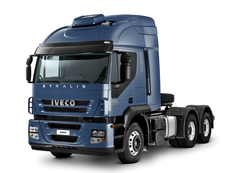 Blue Iveco Stralis truck