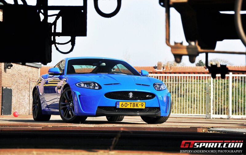 Blue Jaguar Car — Dramatic, Afternoon