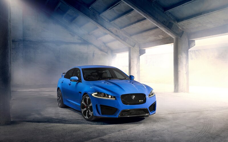 Blue Jaguar Car — Dramatic, Photograph