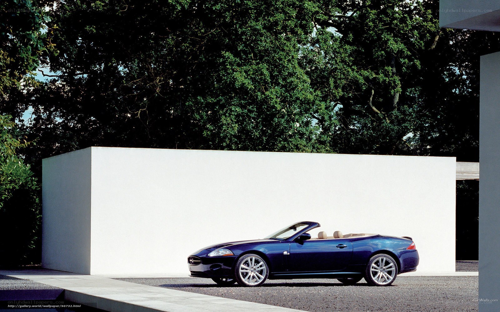 Blue Jaguar convertible car