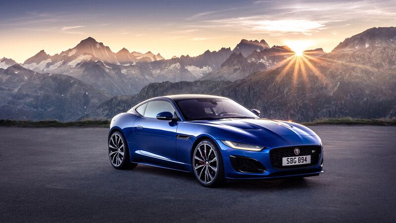 Blue Jaguar F-type — Dramatic, Sunrise