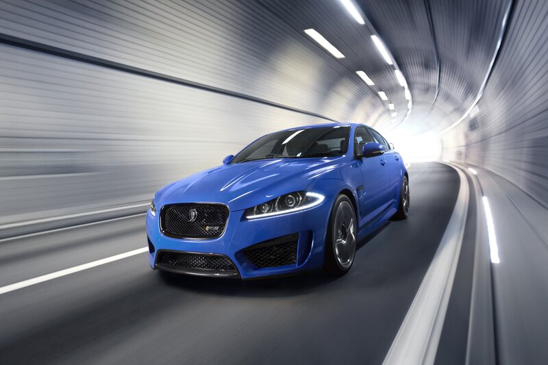 Blue Jaguar in a tunnel