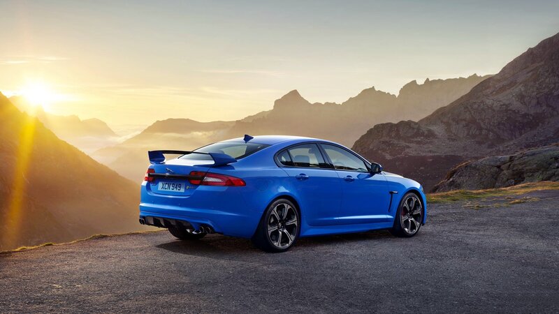 Blue Jaguar in mountain landscape