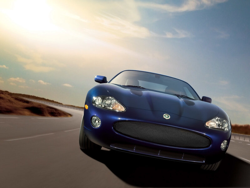 blue jaguar sports car
