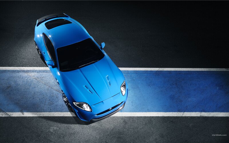 blue jaguar sports car