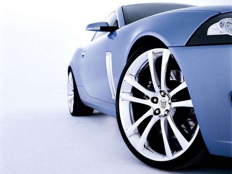 Blue Jaguar sports car