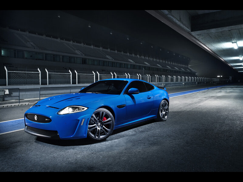Blue Jaguar Sports Car — Dramatic