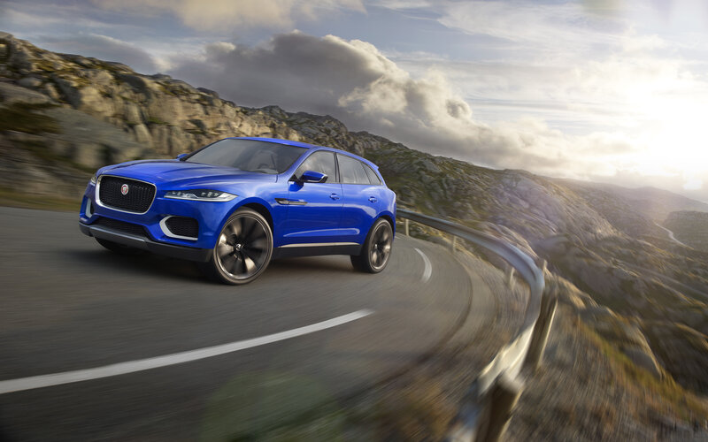 Blue Jaguar Suv