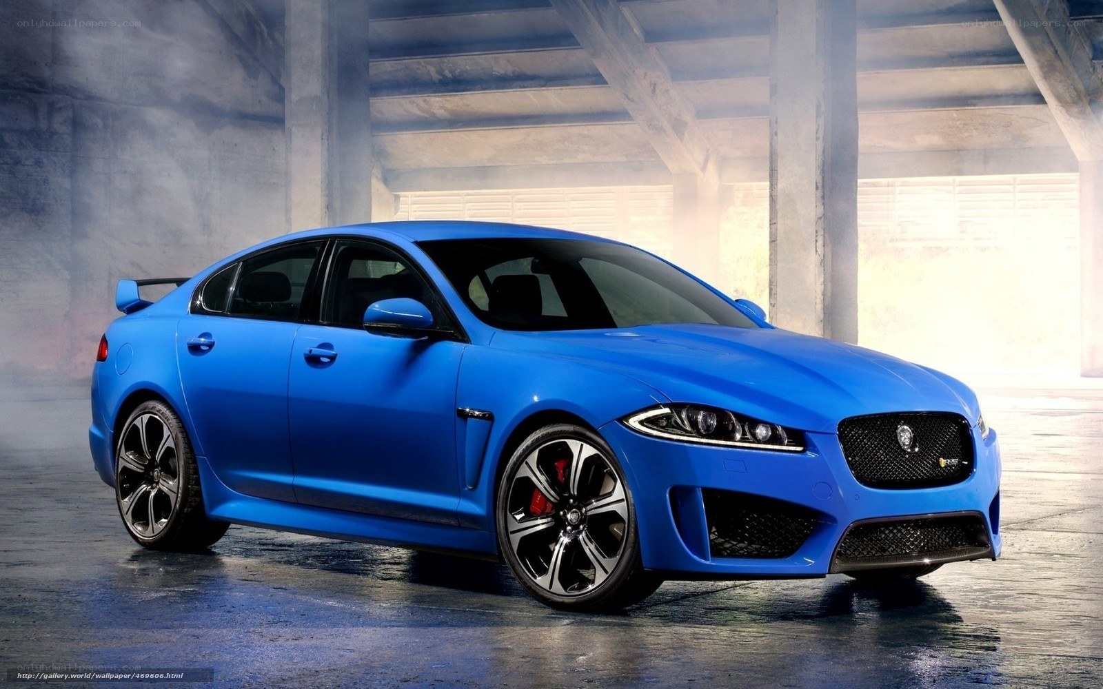 Blue Jaguar XFR sedan