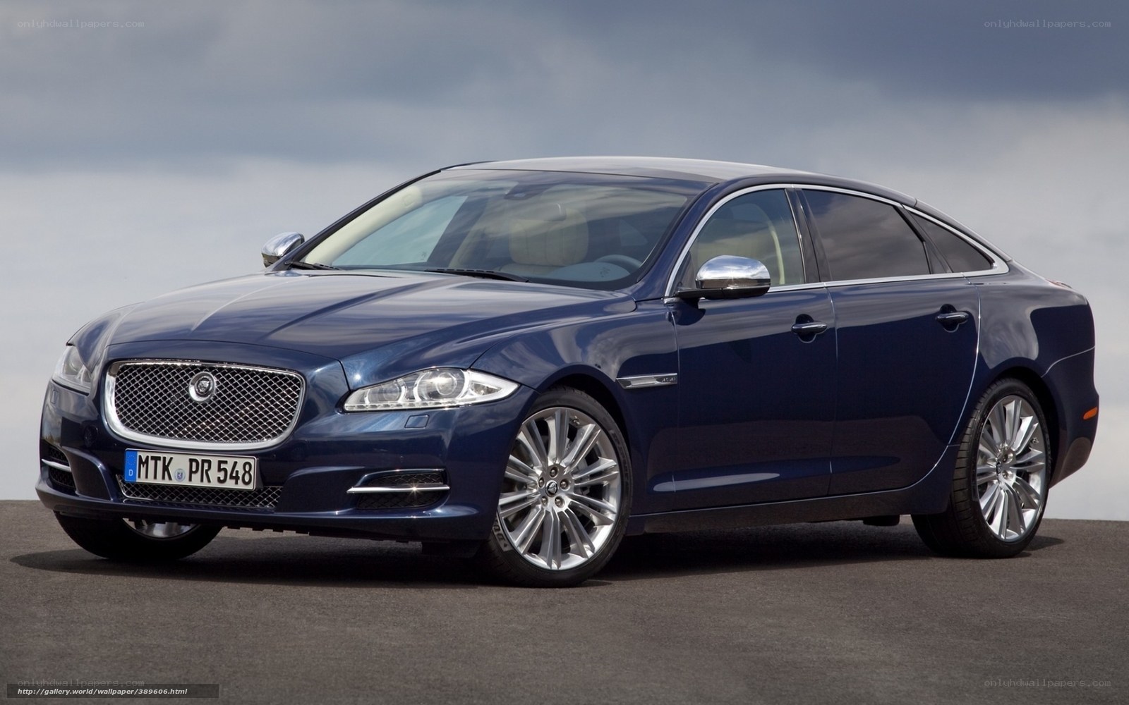 Blue Jaguar XJ Sedan