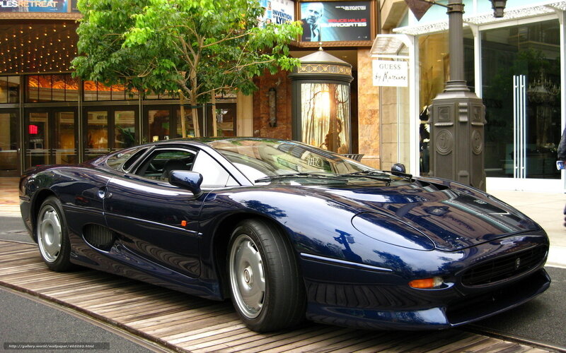 Blue Jaguar XJ220 sports car