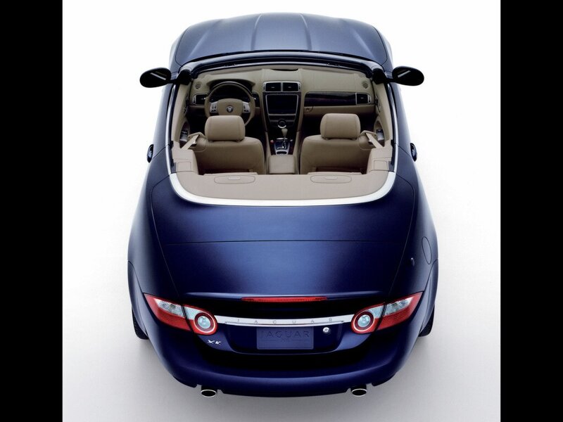 Blue Jaguar XK convertible