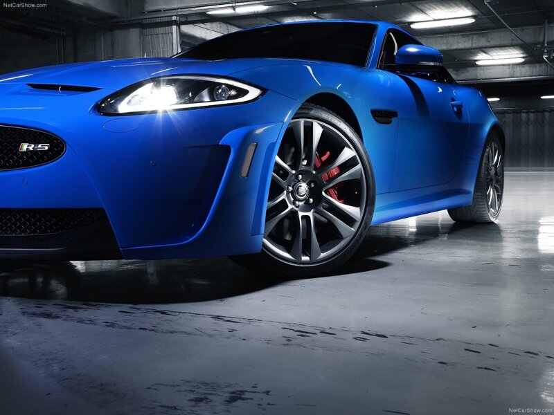 Blue Jaguar XKR-S sports car