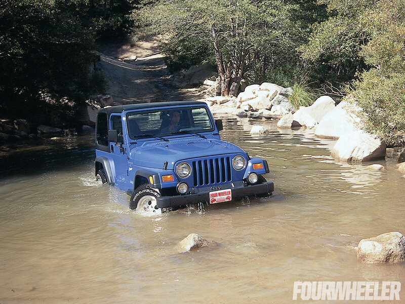 Blue Jeep in Water