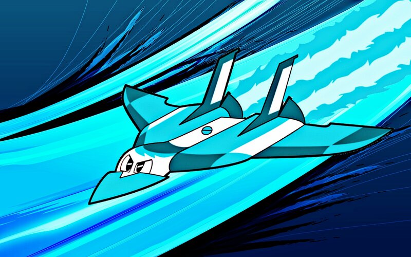 Blue Jet Flying