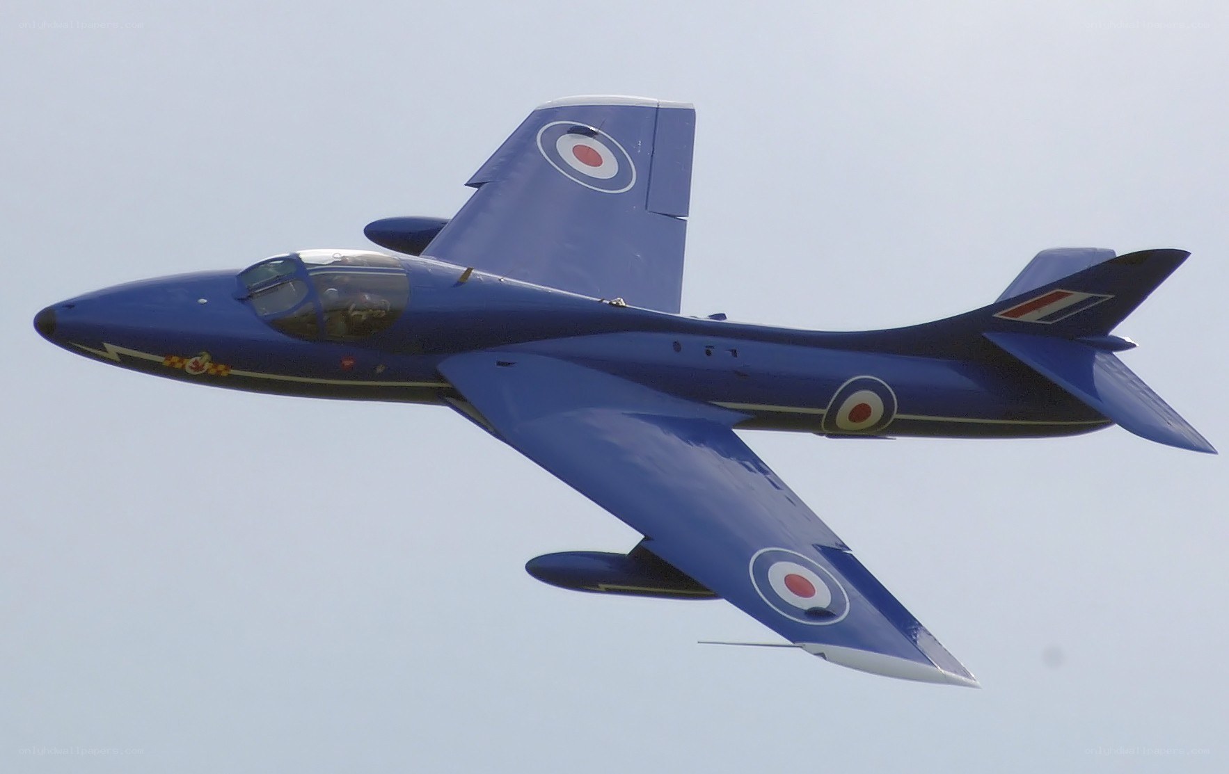 Blue jet in flight