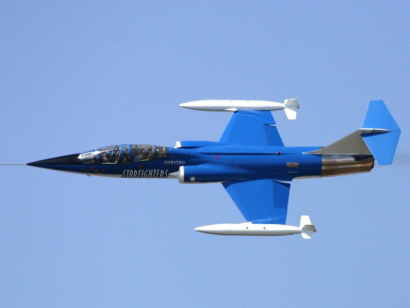 Blue jet in flight