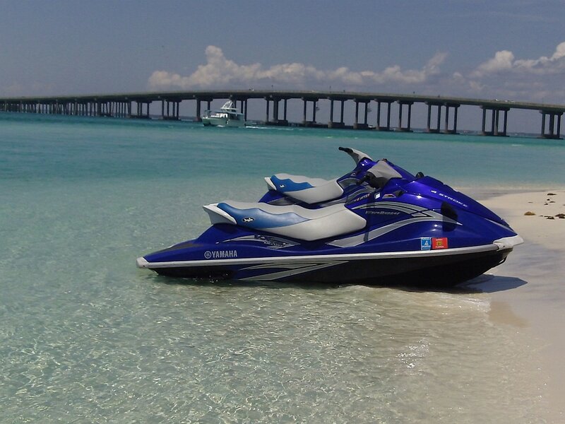 Blue Jet Ski on Beach